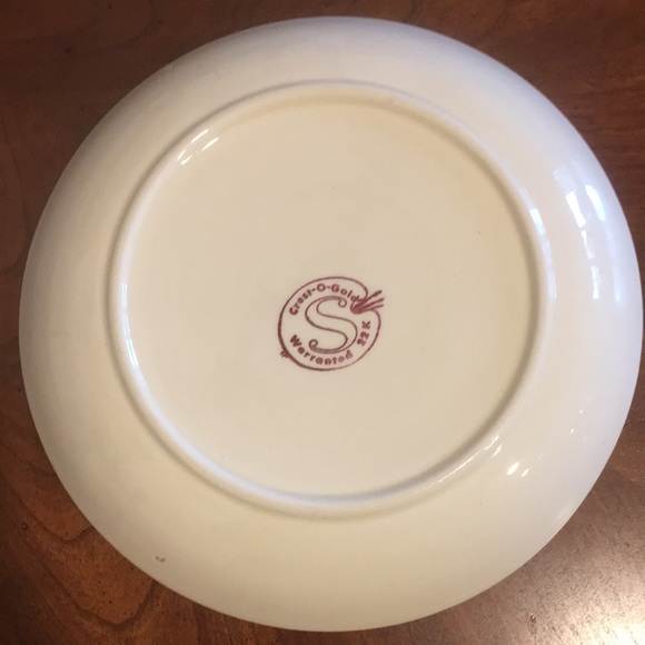 VTG 22K Gold Trim Crest-O-Gold Victorian Courting Couple Ornate Bowl 1930s - Picture 9 of 12